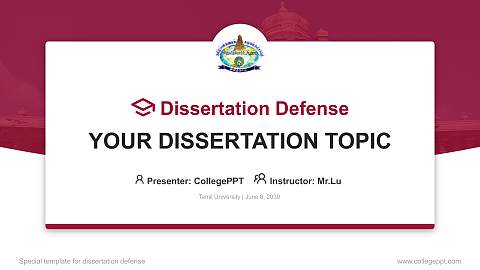 Tamil University Graduation Thesis Defense PPT Template