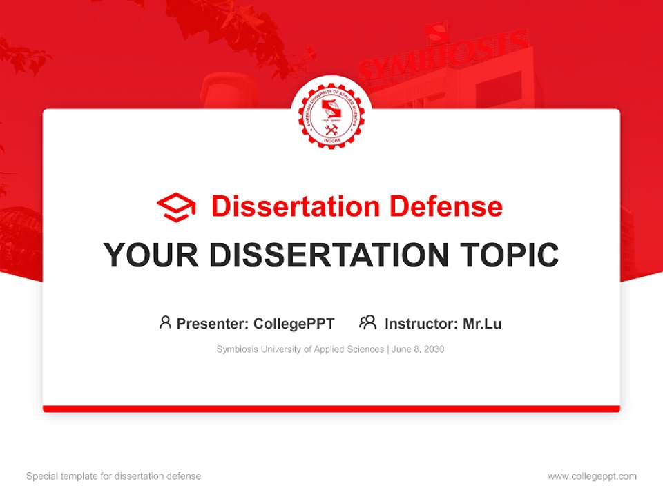 Symbiosis University of Applied Sciences Graduation Thesis Defense PPT Template4:3 ratio PPT effect preview image7