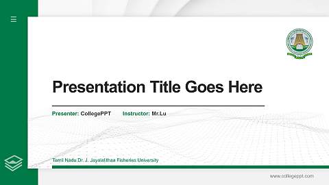 Tamil Nadu Dr. J. Jayalalithaa Fisheries University Thesis Proposal/Graduation Defense PPT Template