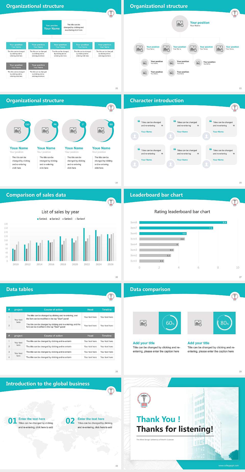 The West Bengal University of Health Sciences Academic Presentation/Research Findings Report PPT Template4:3 ratio PPT effect preview image4