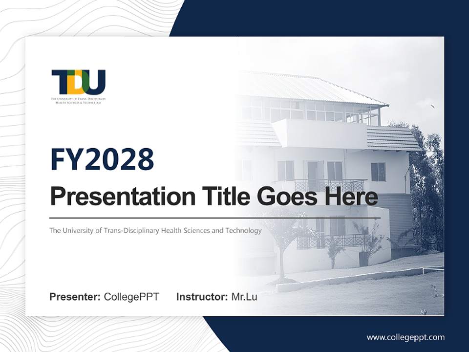 The University of Trans-Disciplinary Health Sciences and Technology Academic Presentation/Research Findings Report PPT Template4:3 ratio PPT effect preview image5