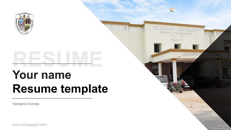 Telangana University Resume PPT Template16:9 ratio PPT effect preview image