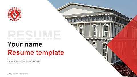 Symbiosis Skills and Professional University Resume PPT Template