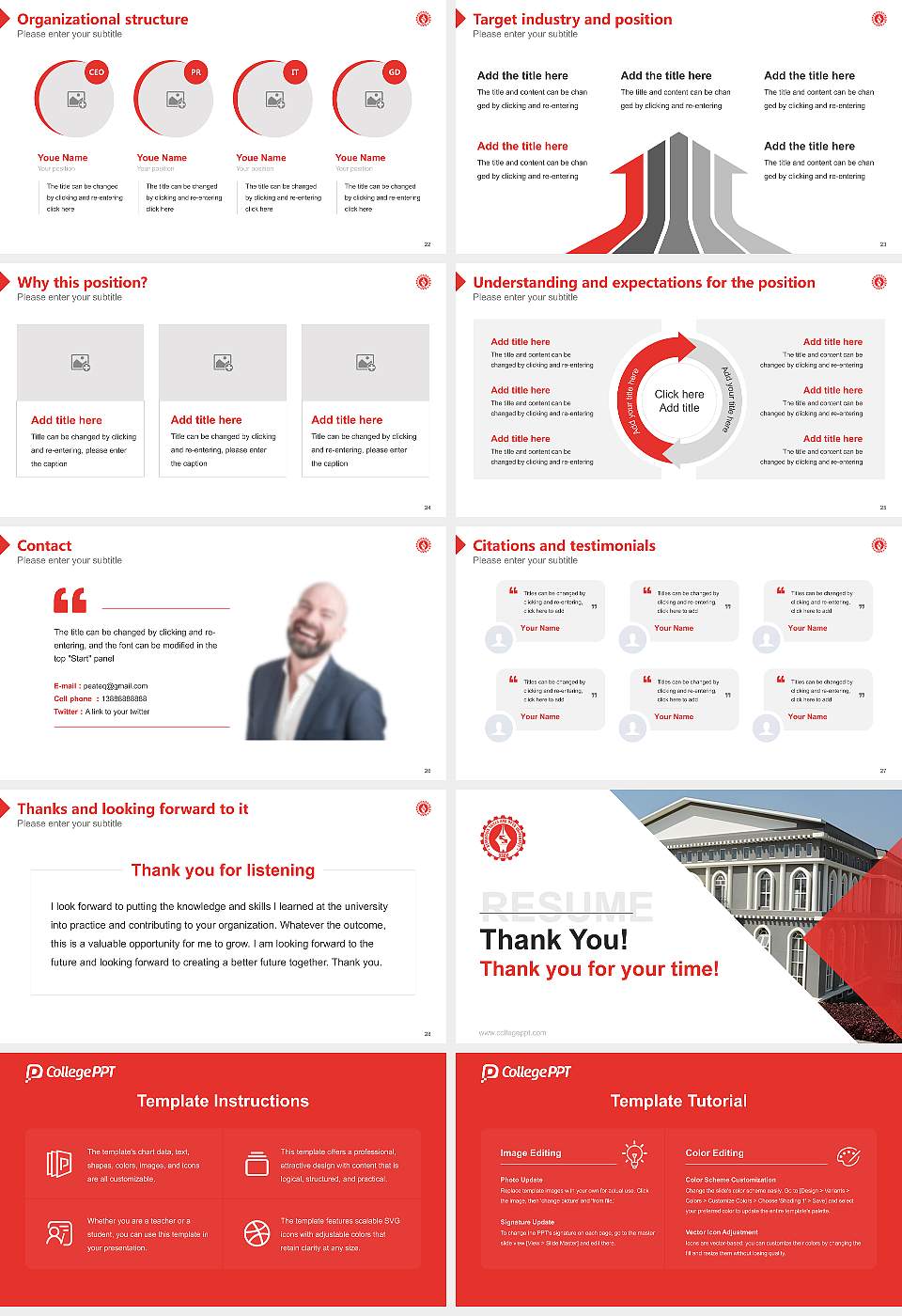 Symbiosis Skills and Professional University Resume PPT Template16:9 ratio PPT effect preview image4