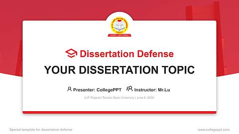 U.P. Rajarshi Tandon Open University Graduation Thesis Defense PPT Template
