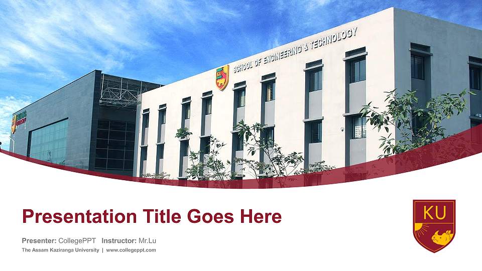 The Assam Kaziranga University Course/Courseware Creation PPT Template16:9 ratio PPT effect preview image