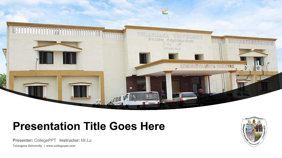 Telangana University Course/Courseware Creation PPT Template16:9 ratio PPT effect preview image