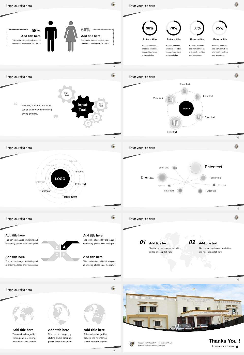 Telangana University Course/Courseware Creation PPT Template16:9 ratio PPT effect preview image4
