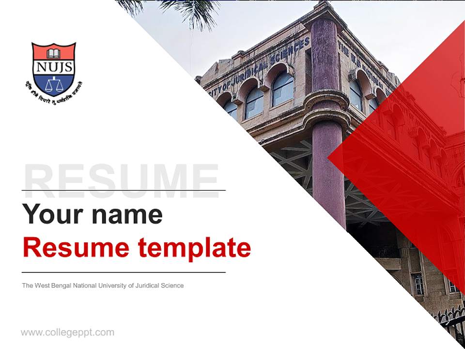 The West Bengal National University of Juridical Science Resume PPT Template4:3 ratio PPT effect preview image5