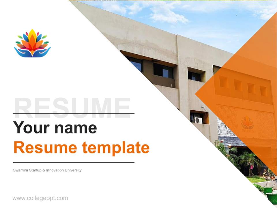 Swarnim Startup & Innovation University Resume PPT Template4:3 ratio PPT effect preview image5