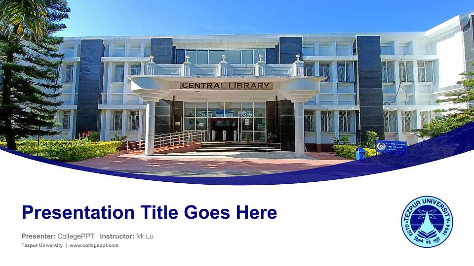 Tezpur University Course/Courseware Creation PPT Template16:9 ratio PPT effect preview image