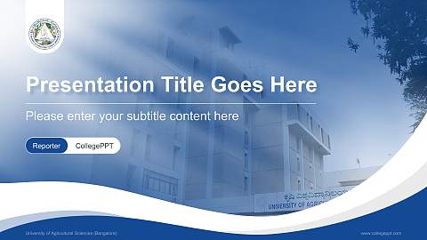 University of Agricultural Sciences (Bangalore) Lecture Sharing and Networking Event PPT Template
