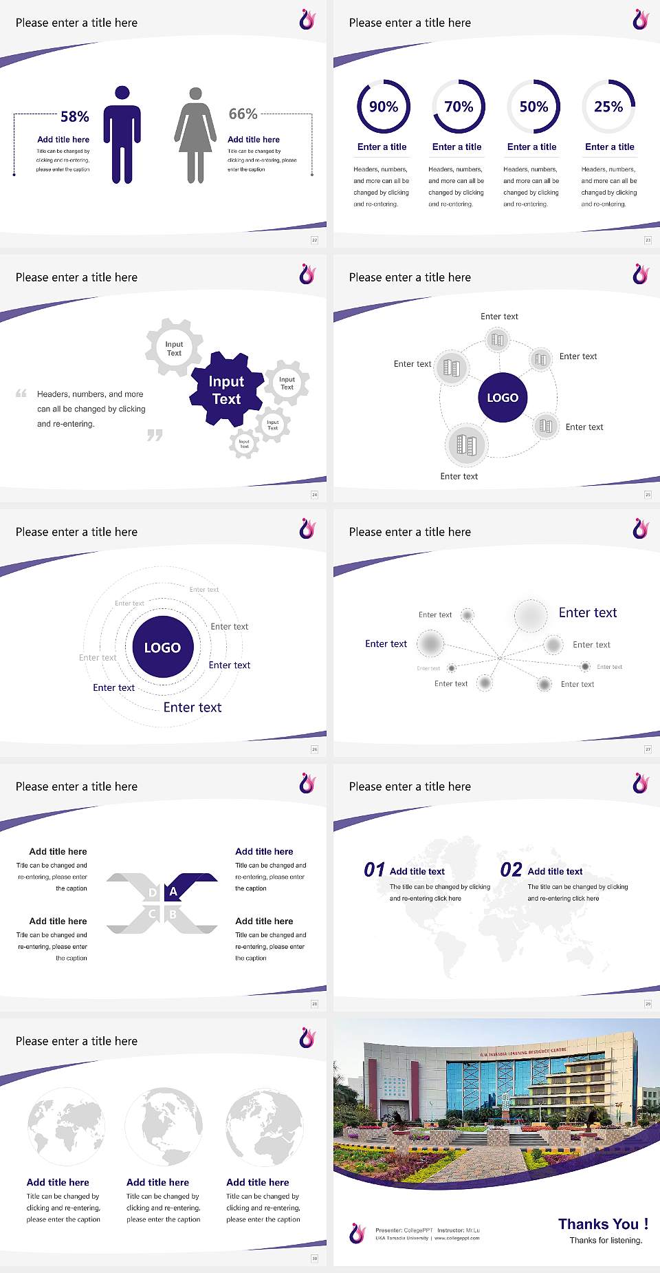 UKA Tarsadia University Course/Courseware Creation PPT Template4:3 ratio PPT effect preview image4