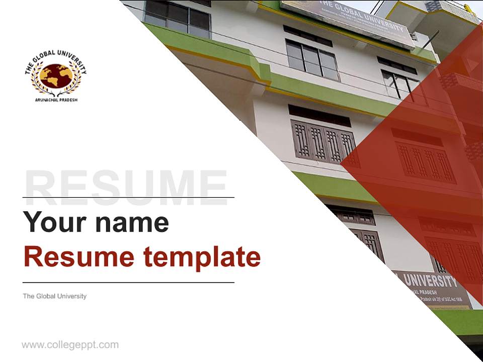 The Global University Resume PPT Template4:3 ratio PPT effect preview image5