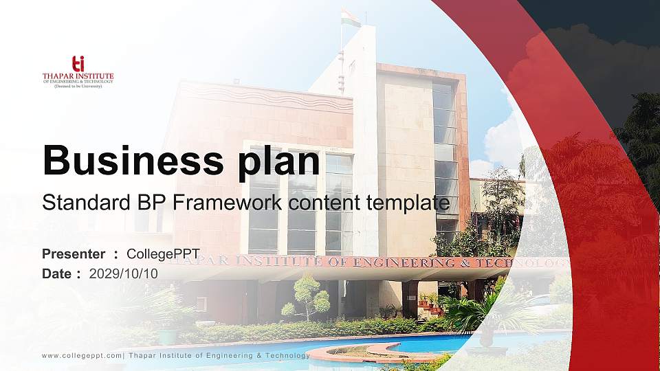 Thapar Institute of Engineering & Technology Competition/Entrepreneurship Contest PPT Template16:9 ratio PPT effect preview image