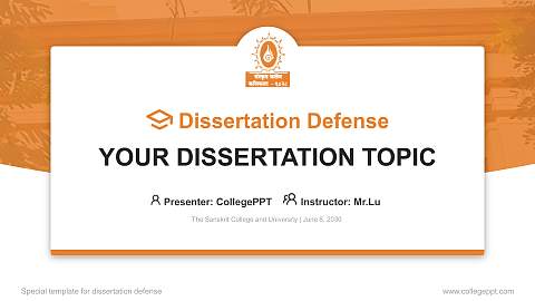 The Sanskrit College and University Graduation Thesis Defense PPT Template