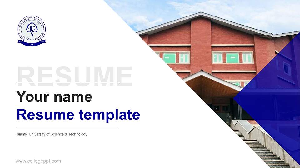 Islamic University of Science & Technology Resume PPT Template16:9 ratio PPT effect preview image