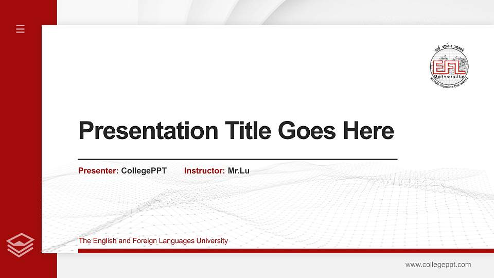 The English and Foreign Languages University Thesis Proposal/Graduation Defense PPT Template16:9 ratio PPT effect preview image1