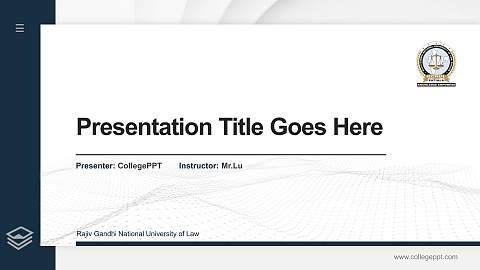 Rajiv Gandhi National University of Law Thesis Proposal/Graduation Defense PPT Template