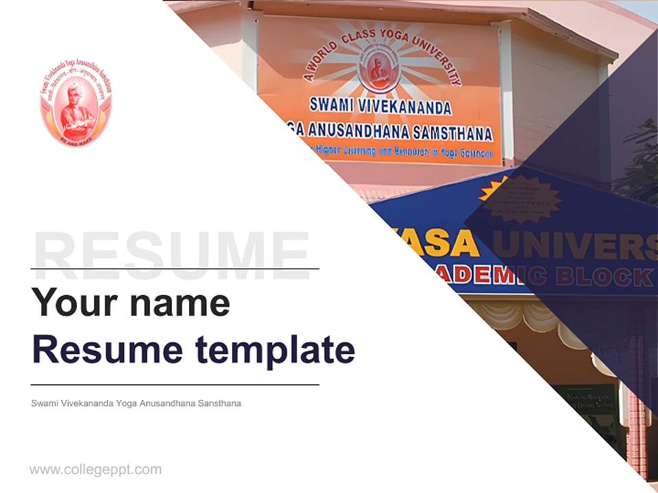 Swami Vivekananda Yoga Anusandhana Sansthana Resume PPT Template4:3 ratio PPT effect preview image5