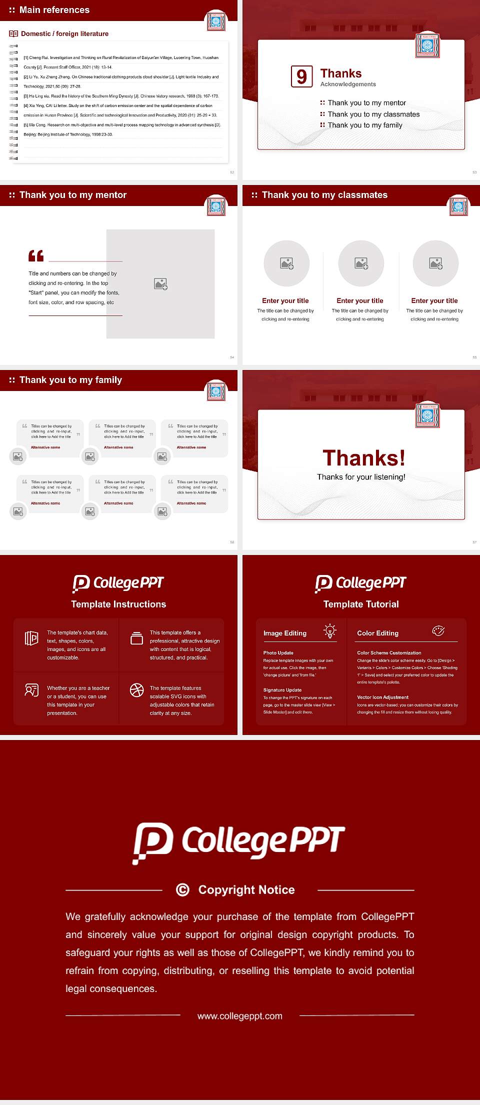 Central Sanskrit University Graduation Thesis Defense PPT Template4:3 ratio PPT effect preview image7