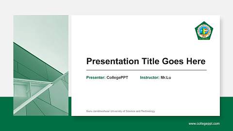 Guru Jambheshwar University of Science and Technology General PPT Template