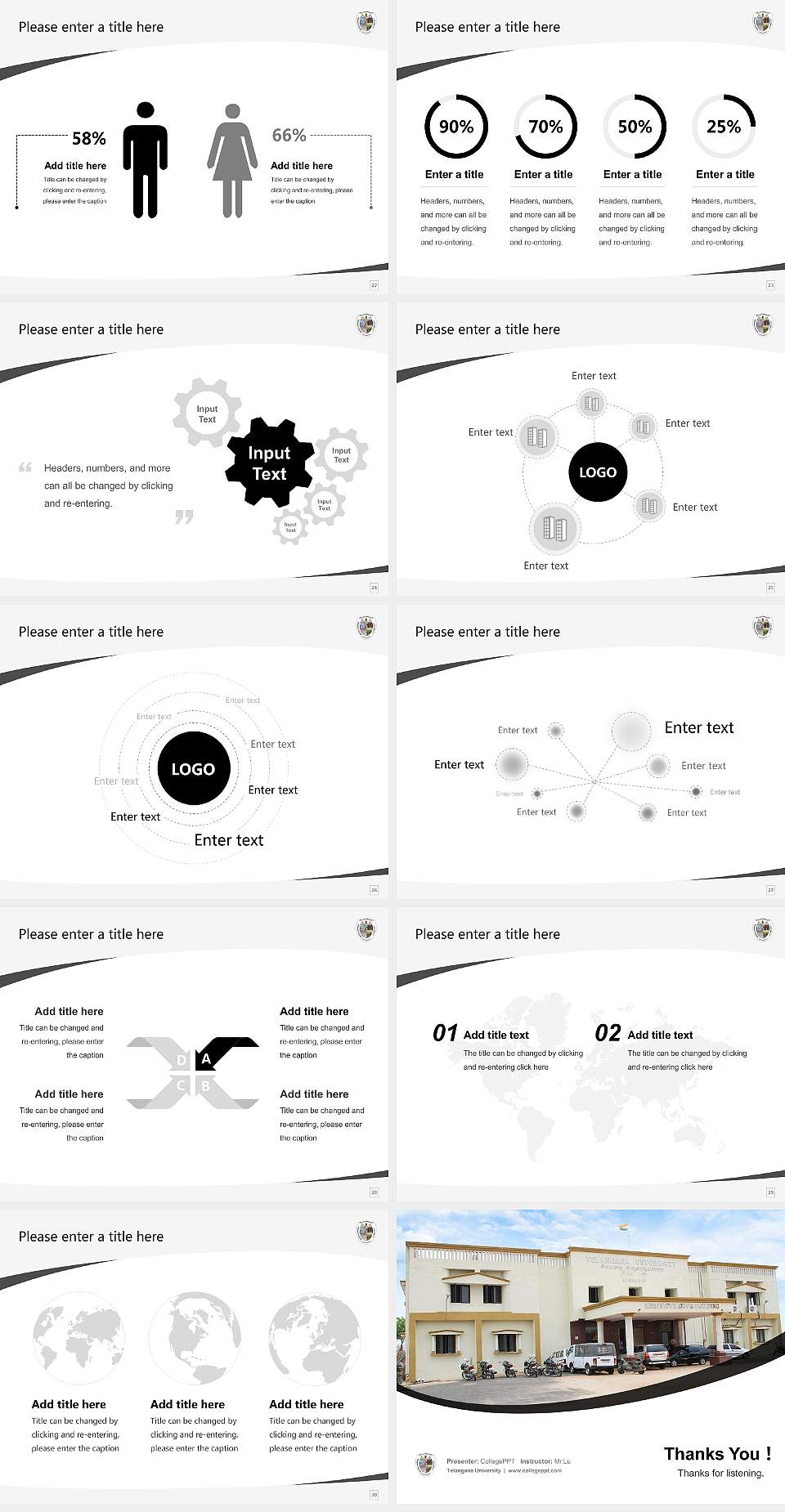 Telangana University Course/Courseware Creation PPT Template4:3 ratio PPT effect preview image4