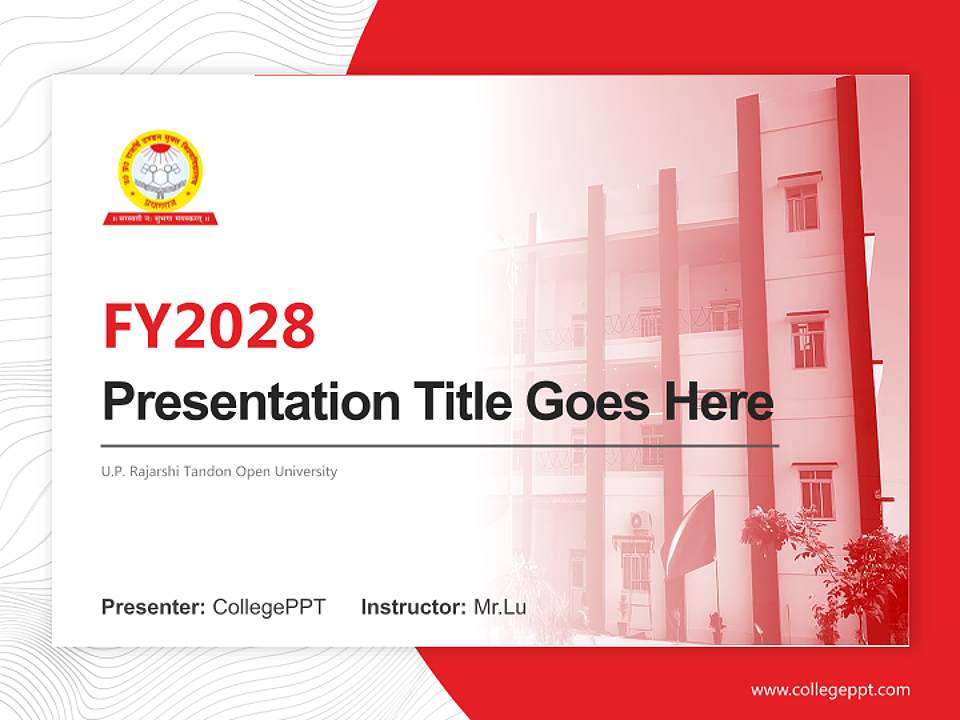 U.P. Rajarshi Tandon Open University Academic Presentation/Research Findings Report PPT Template4:3 ratio PPT effect preview image5