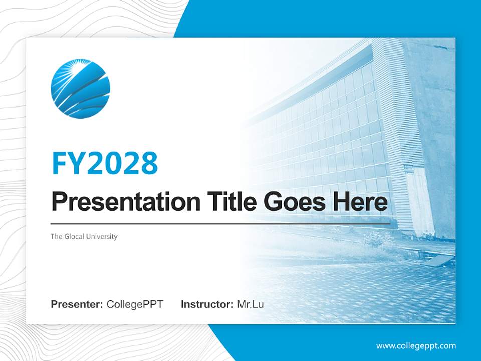 The Glocal University Academic Presentation/Research Findings Report PPT Template4:3 ratio PPT effect preview image5
