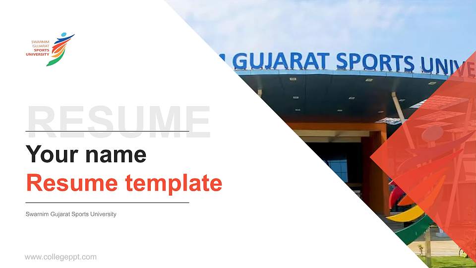 Swarnim Gujarat Sports University Resume PPT Template16:9 ratio PPT effect preview image