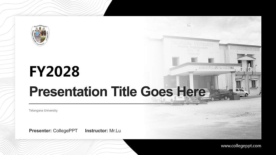Telangana University Academic Presentation/Research Findings Report PPT Template16:9 ratio PPT effect preview image