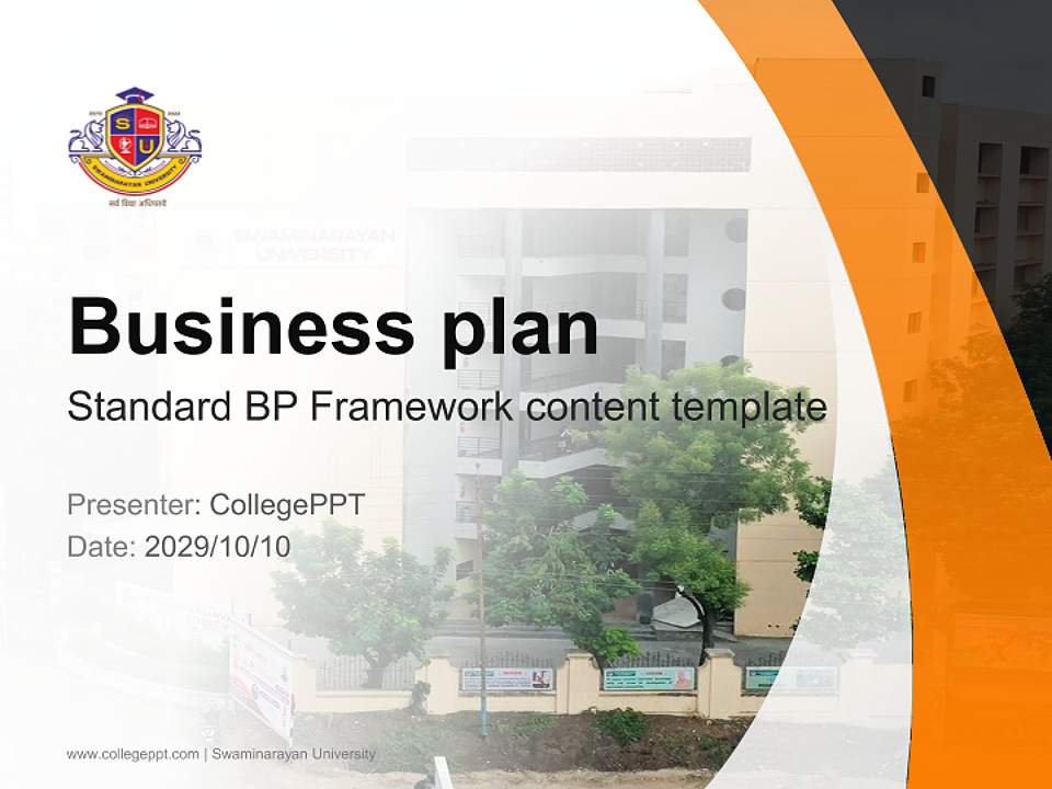 Swaminarayan University Competition/Entrepreneurship Contest PPT Template4:3 ratio PPT effect preview image9