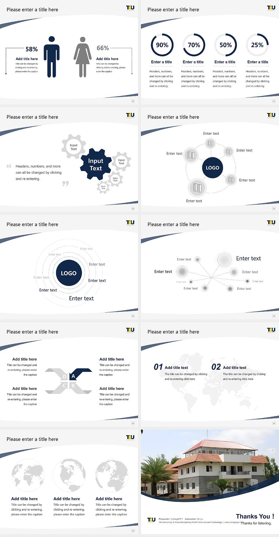 The University of Trans-Disciplinary Health Sciences and Technology Course/Courseware Creation PPT Template4:3 ratio PPT effect preview image4