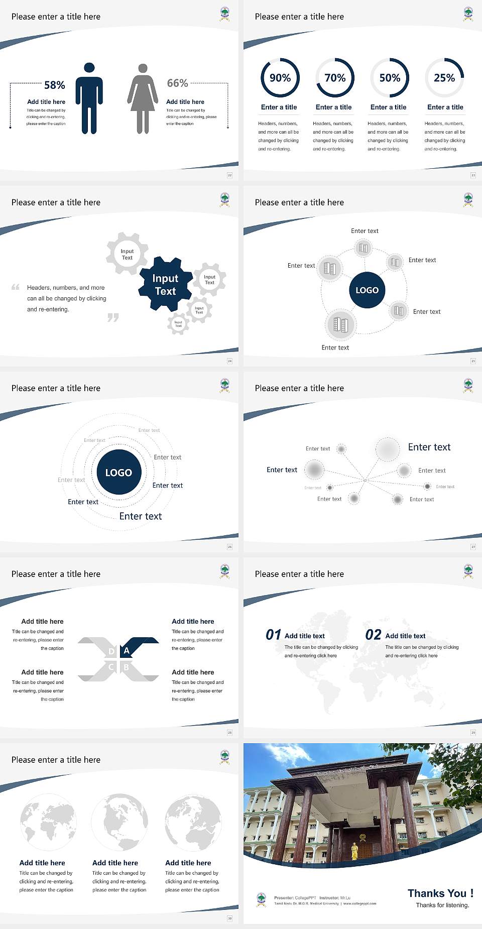 Tamil Nadu Dr. M.G.R. Medical University Course/Courseware Creation PPT Template4:3 ratio PPT effect preview image4