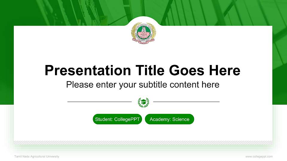 Tamil Nadu Agricultural University National Scholarship Defense PPT Template16:9 ratio PPT effect preview image
