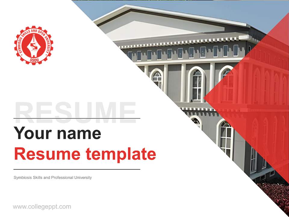 Symbiosis Skills and Professional University Resume PPT Template4:3 ratio PPT effect preview image5