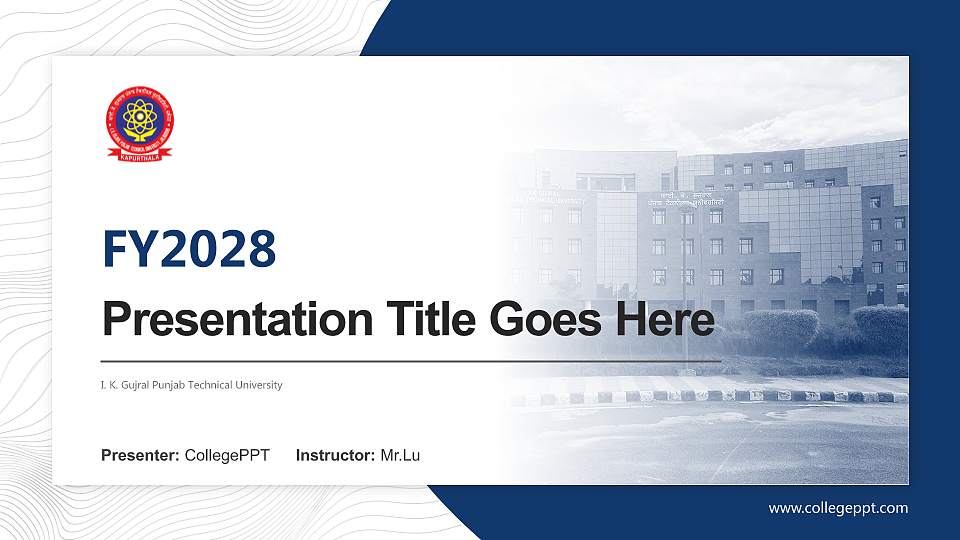 I. K. Gujral Punjab Technical University Academic Presentation/Research Findings Report PPT Template16:9 ratio PPT effect preview image