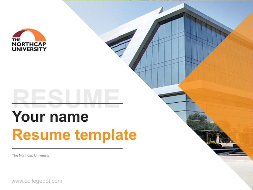 The Northcap University Resume PPT Template4:3 ratio PPT effect preview image5