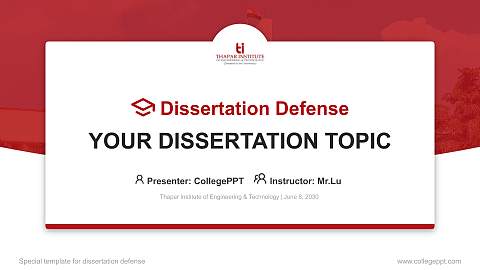 Thapar Institute of Engineering & Technology Graduation Thesis Defense PPT Template