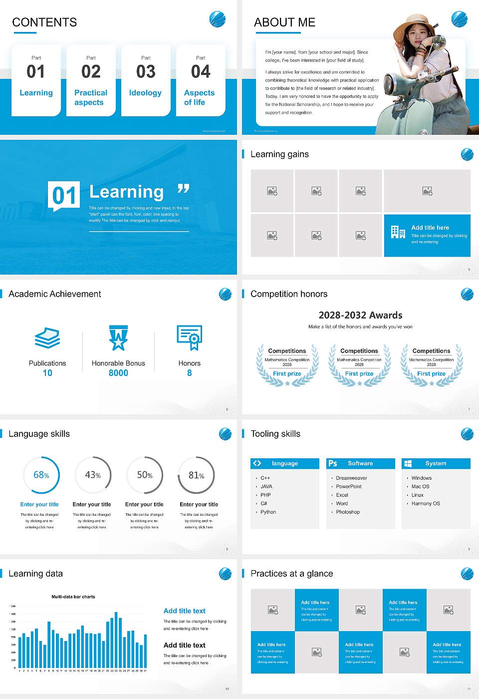 The Glocal University National Scholarship Defense PPT Template16:9 ratio PPT effect preview image2
