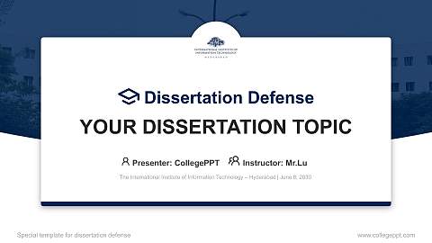 The International Institute of Information Technology – Hyderabad Graduation Thesis Defense PPT Template