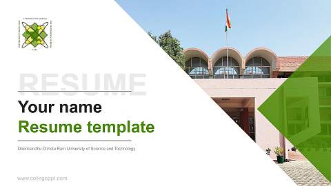 Deenbandhu Chhotu Ram University of Science and Technology Resume PPT Template