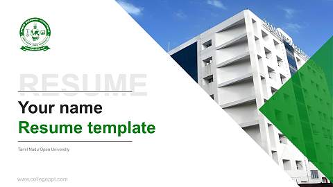 Tamil Nadu Open University Resume PPT Template