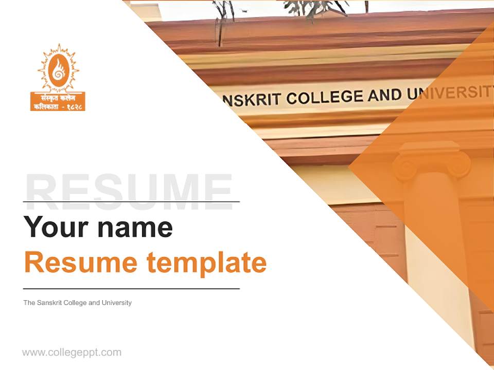 The Sanskrit College and University Resume PPT Template4:3 ratio PPT effect preview image5