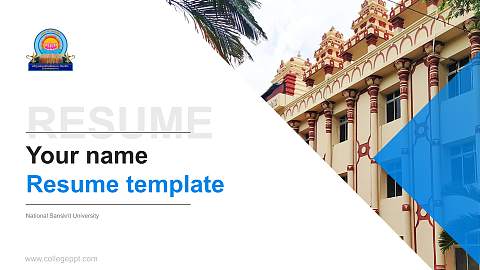 National Sanskrit University Resume PPT Template