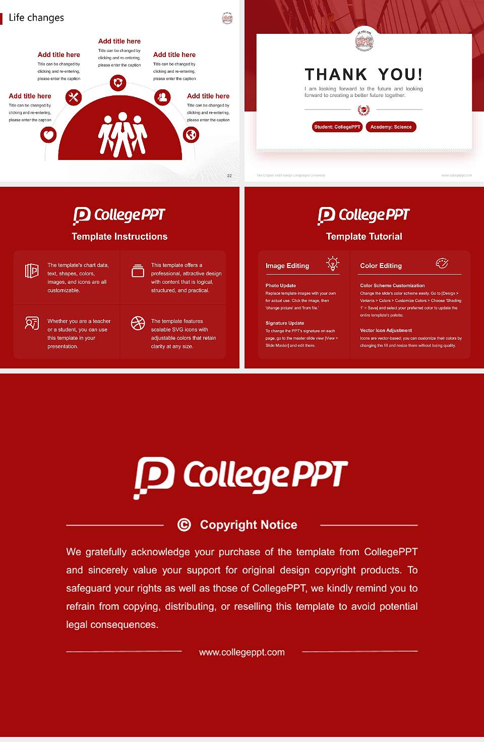 The English and Foreign Languages University National Scholarship Defense PPT Template4:3 ratio PPT effect preview image4