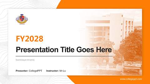Swaminarayan University Academic Presentation/Research Findings Report PPT Template