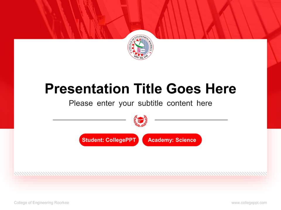 College of Engineering Roorkee National Scholarship Defense PPT Template4:3 ratio PPT effect preview image4