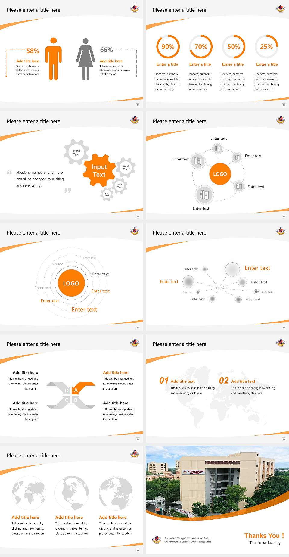 Swaminarayan University Course/Courseware Creation PPT Template4:3 ratio PPT effect preview image4