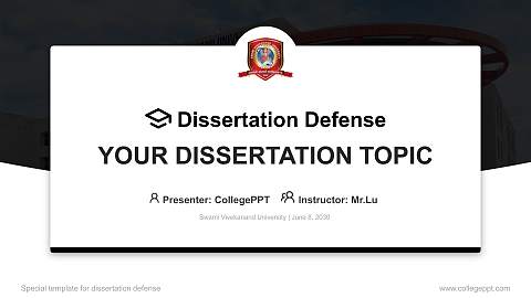 Swami Vivekanand University Graduation Thesis Defense PPT Template